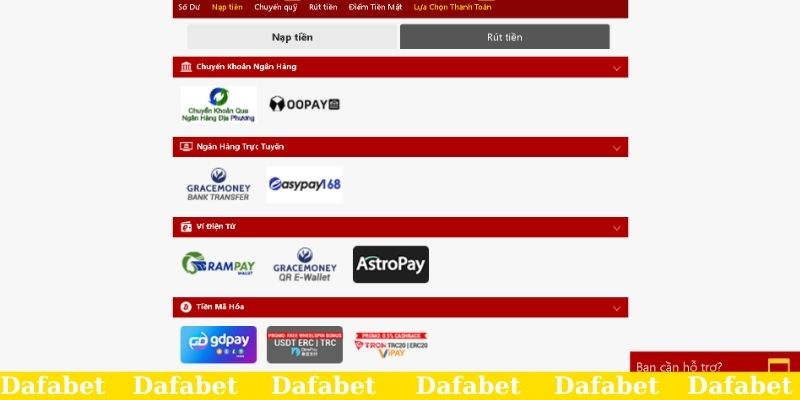Cách nạp tiền Dafabet cho người mới
