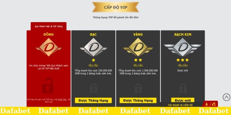 Chi tiết về chương trình vip Dafabet